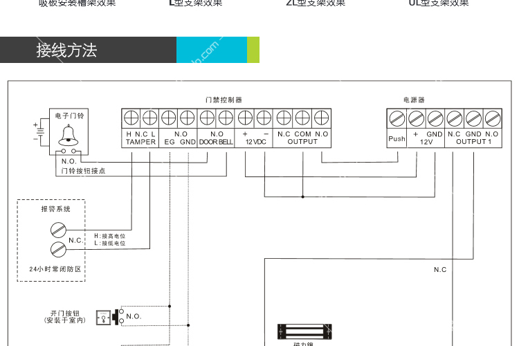 磁力锁4线接线图解图片